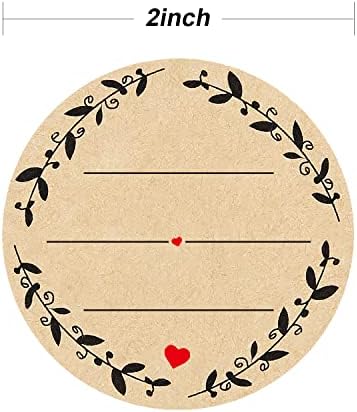 500pcs 2" Label Stickers for Jars and Lids, Wreath Design with 3 Lines for Writing, Kraft Sticker Labels Pantry Labels, Mason Jar Labels Canning Labels Bottle Labels - Image 2