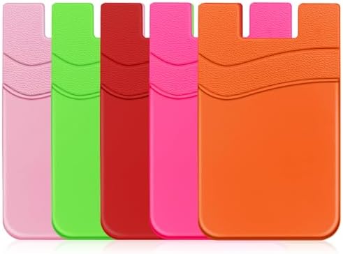 Senose 5 Pack Cell Phone Wallet, Silicone Phone Card Holder by Senose