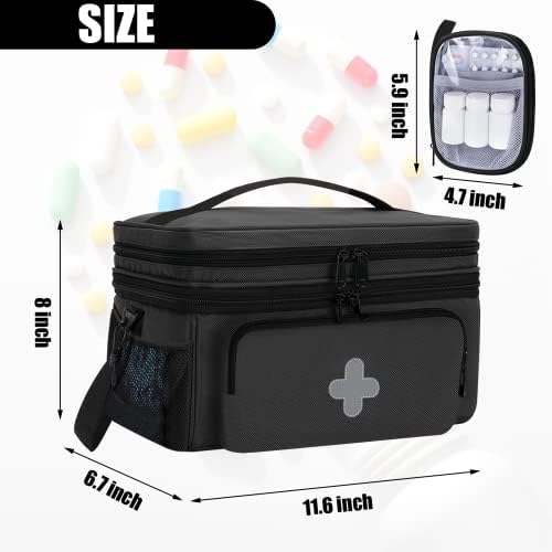 GDNasist Medicine Storage Bag, Medical Bag Pill Bottle Organizer for Emergency, Medicine Box Empty with Small Portable Pouch, First Aid Box for Travel and Home Storage - Image 6