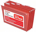 Staples Hanging File Folders, Letter Size, Red, 1/5-Cut Tabs, 25/Pk by Staples