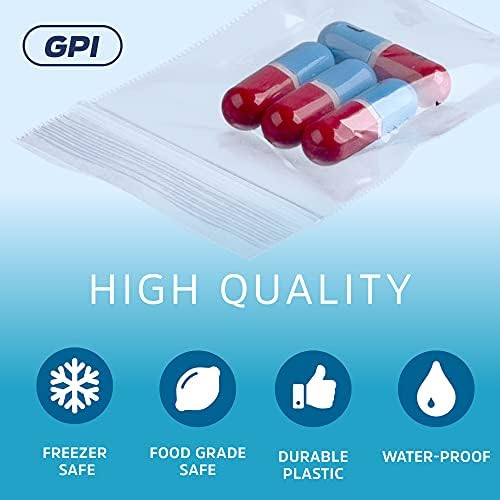 2.5" x 3" Small Zip Bags, 2000 Count, 2 Mil, Zip Top Lock, Resealable, GPI - Image 3