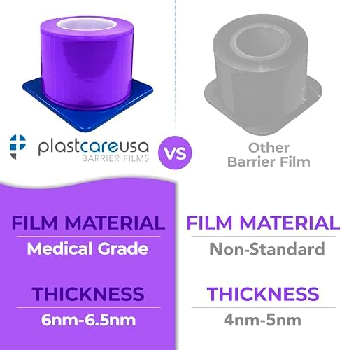 Purple Barrier Film Roll 4"x6" - 6.5nm Thickness Medical Grade Surface Protective Dental Barrier Film for Dental, Medical, Tattoo - Easy Peel, Non-Stick Tape (1 Box of 1200 Sheets) By PlastCare USA - Image 5
