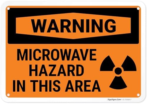 OSHA Warning Microwave Hazard in This Area with Graphic Sign, by SigoSigns