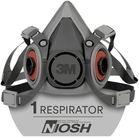 3M Half Facepiece Reusable Respirator 6100, NIOSH, Small by 3MIndustrial
