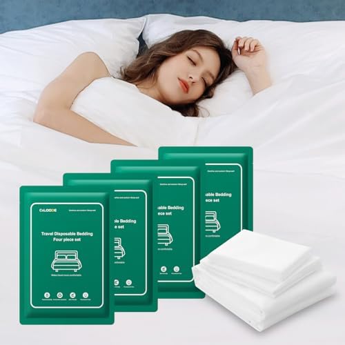 4 Pack Disposable Bed Sheet Queen Size for Travel by CXLoode
