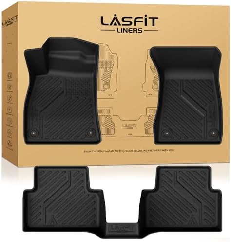 LASFIT Floor Mats for Audi A5/S5 2025-2026(New Body), TPE All Weather Protection Custom Fit 1st & 2nd Row Floor Liners for Audi A5/S5 Automotive Accessories Car Mats, Black, Easy to Clean by LASFIT