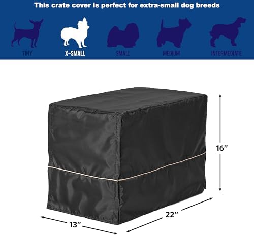 MidWest Homes for Pets XS Dog Crate Cover, Black Polyester Privacy Kennel Cover Fits Most 22-inch Crates, Machine Washable, Reduces Barking & Chewing - Image 4