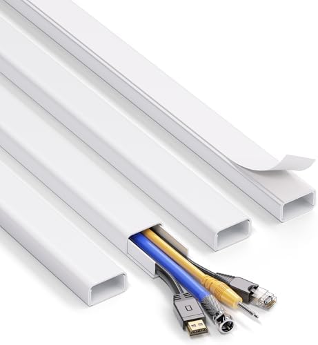 ZhiYo 66" Cord Covers for Wires on Wall, White Cord Hider, 1.2" W x 0.7" H by ZhiYo