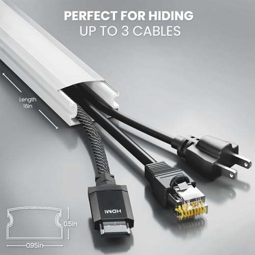 EVEO Cord Hider - 300” Cord Cover Wall Cable Hider, Cable Concealer, Wire Hiders for TV on Wall. Cable Management, Cord Hider Cable Raceway Wire Covers for Cords (Beige, Medium) - Image 2