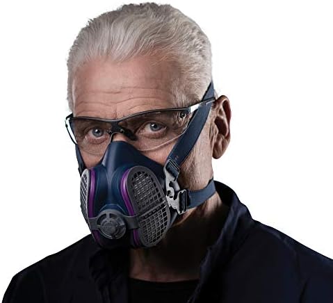 GVS Elipse P100 Dust Half Mask Respirator with replaceable and reusable filters included, Blue - Image 3