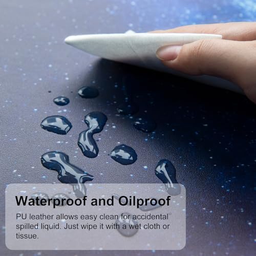 QiyI PU Leather Large Mouse Pad, Office Decor, 31.5" x 15.7", Blue Galaxy - Image 4