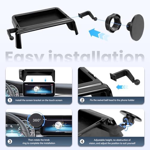 Magnetic Car Phone Holder W/Center Console Organizer-Compatible with Honda Odyssey 2018-2024 Accessories Screen Fixed Clip,360°Rotation Phones mount Stand Compatible with MagSafe,(Not Fit 5 inch ) - Image 4
