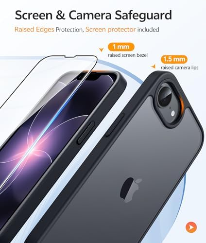 FNTCASE for iPhone 17e/16e Case, Screen Protector, Translucent Matte Back - Image 3
