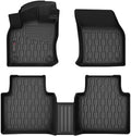 Floor Mats Compatible with Volkswagen VW Tiguan 2018-2024, All Weather TPE Floor Liners, Custom Fit Car mats, 1st & 2nd Row, Black by AUTOBULL