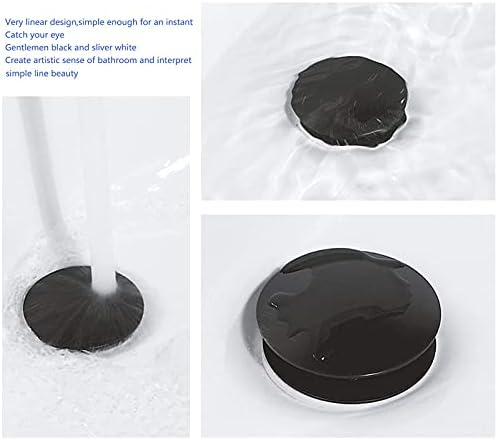 Bathroom Sink Drain with Strainer Basket Hair Catcher Anti Clog Pop Up Drain Stopper Vanity Vessel Sink with Overflow, Matte Black 83606-1MB. - Image 4