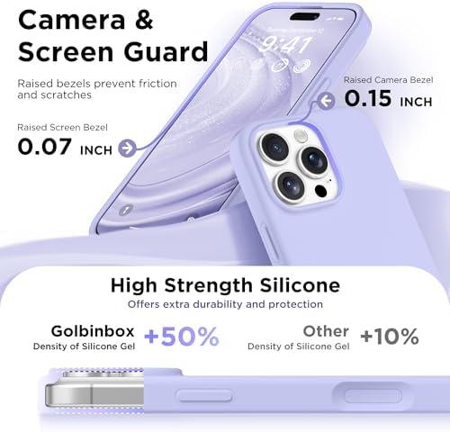 GolbinBox Magnetic for iPhone 16 Pro Case, Silicone Cover, Lilac - Image 5