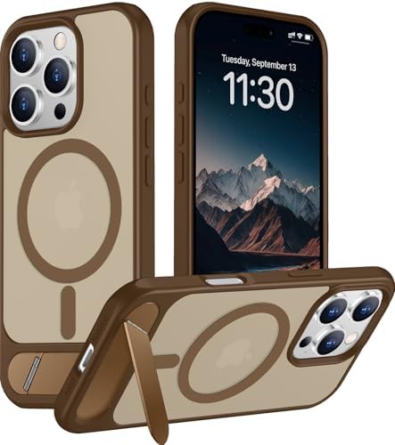 Temdan Magnetic Compatible with iPhone 16 Pro Case, [Built-in Invisible Kickstand][Compatible with MagSafe] [Military Grade Shockproof] Slim Translucent Matte Phone Case for iPhone 16 Pro 6.3" by Temdan