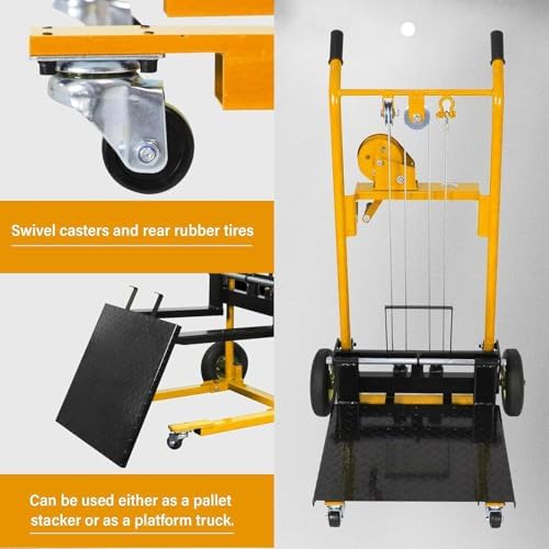 Apollo Material Lift Stacker, Pallet Truck Dolly 440lbs Cap. 35.4" Max Lift - Image 3