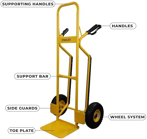 Stanley Steel Hand Truck-250 kg, SXWTC-HT524, Yellow - Image 4