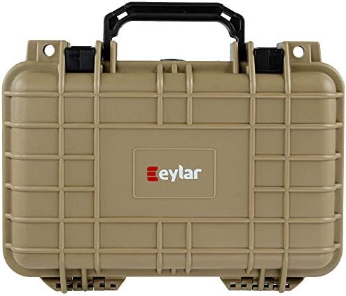 Eylar Protective Gear and Camera Hard Case Waterproof Dry Box with Foam 11.6 Inch 8.3 Inch 3.8 Inch (Tan) by Eylar