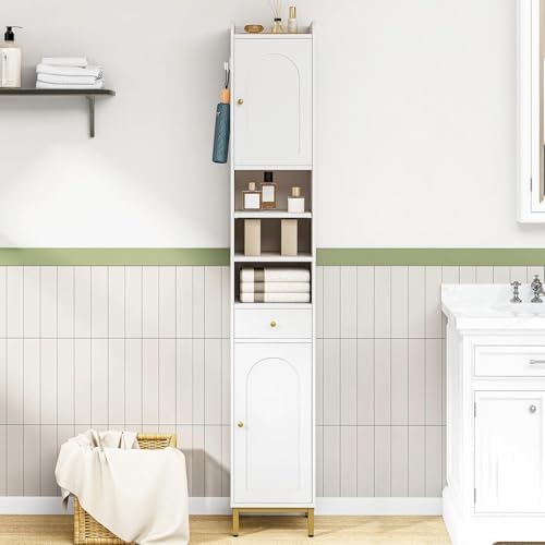 Hzuaneri Tall Bathroom Cabinet with Adjustable Shelves, Storage Cabinet - Image 2