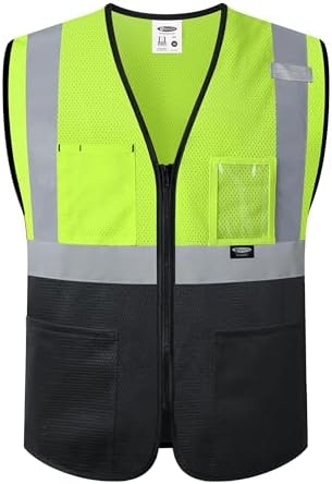 JKSafety Safety Vest for men women Hi Vis Vest with Pockets and Zipper High Visibility Construction Vests BX310 by JKSafety