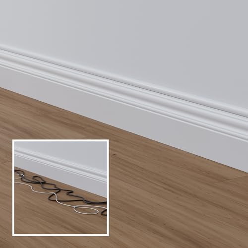D-Line Half Round Cord Hider, Patented Cable Cover, Hide TV Wall Mount Wires, Raceway for Cords, Decorative Wire Covers, Paintable, Adhesive Cable Concealer, 1x 0.78in W x 0.39in H x 39in L,White - Image 6