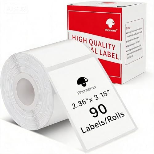 Phomemo M220 Thermal Labels 2.36"x 3.15" for M220/M221/M250/M260, 90 PCS by Phomemo