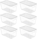 Vtopmart 6 Pack Clear Stackable Storage Bins with Lids and Handles, Medium by Vtopmart