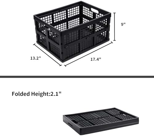 Aebeky 3-Pack Plastic Collapsible Storage Crates-30L,Foldable Plastic Crates for Storage (Black) - Image 3