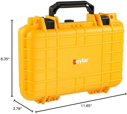 Eylar Protective Gear and Camera Hard Case Waterproof Dry Box with Foam 11.6 Inch 8.3 Inch 3.8 Inch (Yellow) - Image 5
