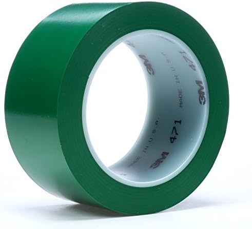 3M Vinyl Tape 471, Green, 48 in x 20 yd, 5.2 mil, Untrimmed by 3MIndustrial