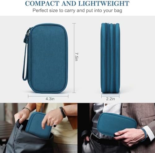 FYY Electronic Organizer, Travel Tech Pouch Bag, Cable Organizer Dark Green - Image 2