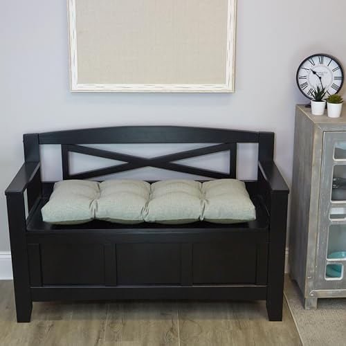 Klear Vu The Gripper Non-Slip Tufted Bench Cushion for Indoor Furniture, Assembled in USA, Entryway Storage, Bay Window, Corner Nook or Piano Seat, 33 Inches, Solid Spa - Image 2