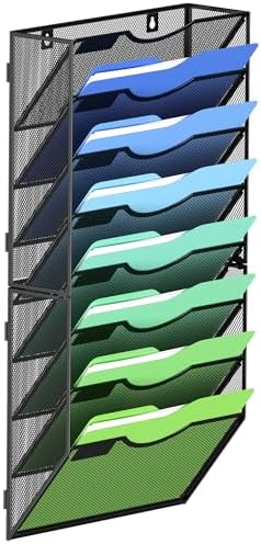 Kuntine.B Wall File Organizer Office Hanging Magazine Holder Wall File Organizer for Office Home by KuntineB