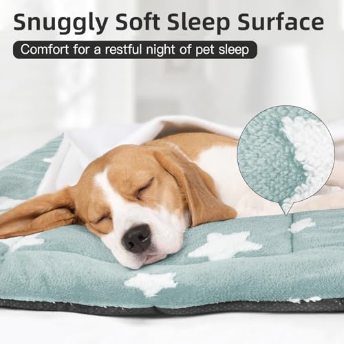 Mora Pets Cat Bed for Indoor Cats Washable Dog Crate Pad Cute Star Dog Bed Mat for Small Dogs Pet Kennel Pad for Cage Soft Flat Puppy Kitten Cushion for Sleeping Anti-Slip Blue 22 x 13 - Image 2