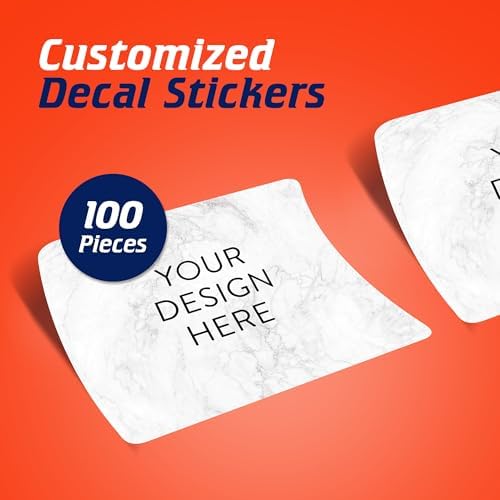 100 Custom Vinyl Stickers - Upload Your own Image, Text, Design, Logo - Personalized Logo Labels for Handmade, Packaging, Bottle, Jars, Candle, Brand Stickers (Silver Marble, 6x4) - Image 2