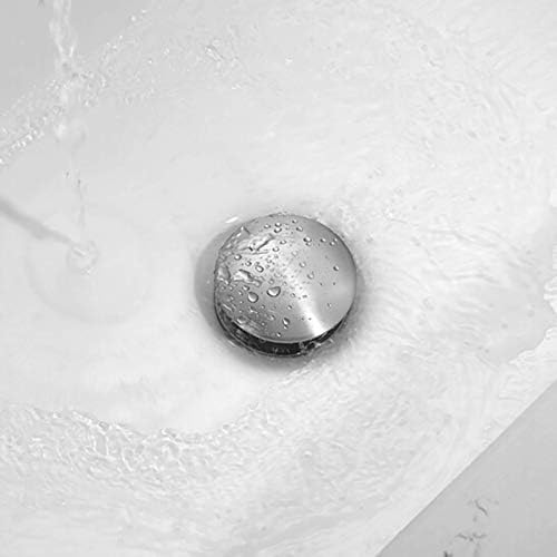 Pop Up Drain Assembly Brushed Nickel,Bathroom Sink Drain with Removable Brass Strainer Basket Without Overflow Vessel Basin Sink Drain Stopper,83606BN. - Image 3