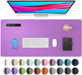 Aothia Leather Desk Pad Protector, Mouse Pad, Office Desk Mat, Non-Slip PU Leather Desk Blotter, Laptop Desk Pad, Waterproof Desk Writing Pad for Office and Home (23.6" x 13.7", Iris Violet) by AothiaSimpleNaturalUnique