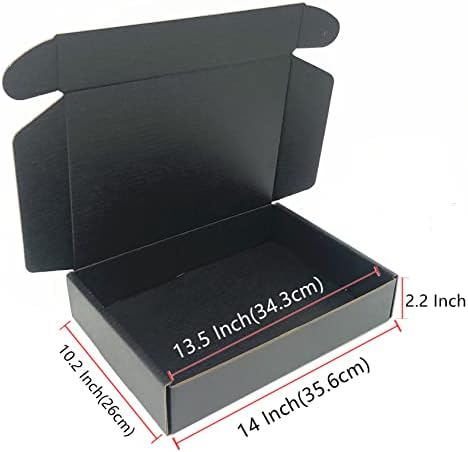 Black Shipping Boxes 14 x 10 x 2.2 Inch Cardboard Storage Mailer Box 10Pack - Image 2