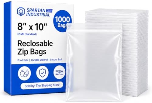 8” X 10” (1000 Count) Quart Clear Reclosable Zip Plastic Poly Bags by SpartanIndustrial