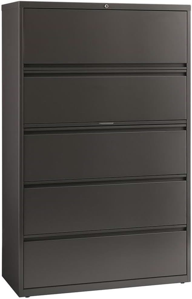 Pemberly Row 42-in Wide Metal 5 Drawer Lateral Filing Cabinet Charcoal by PEMBERLYROW