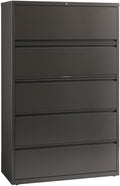 Pemberly Row 42-in Wide Metal 5 Drawer Lateral Filing Cabinet Charcoal by PEMBERLYROW