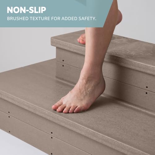DENKOE Heavy Duty Hot Tub Steps with Storage - Waterproof, Non-Slip & No Maintenance - Large 700LBS Capacity - Multi Angle Access - Ideal for Spa Steps, Hot Tub Stairs - Brown Spa Step for Outdoor - Image 4