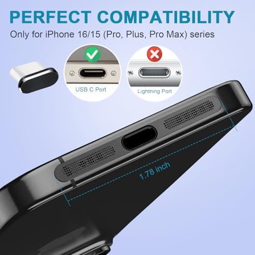 USB C Dust Plug, 4 Pack USB C Port Cover, Type C Charging Port Plug Cover with Speaker Dust Cover, Phone Accessories for iPhone 17, iPhone 15/16/16 Plus/16 Pro/16 Pro Max - Image 5