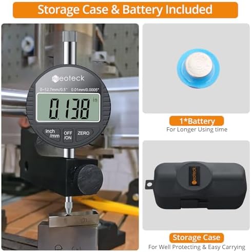 Neoteck 0-12.7mm/0.5" Digital Dial Indicator 0.01mm/0.0005" with Resolution - Image 5