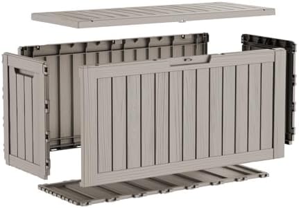 80 Gallon Deck Box, Waterproof Resin Outdoor Storage Box with Lockable Lid, Patio Storage Box with Fade Resistant for Patio Furniture Cushions, Pool Accessories, Garden Tools, Light Coffee - Image 7