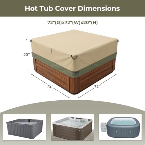 BPS Waterproof 600D Outdoor Hot Tub Cover - Image 3
