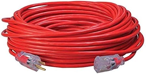 100ft SJTW 14/3 Outdoor Ext Cord W/ Lighted End (Red) by Southwire