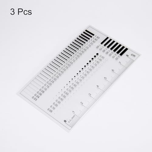 HARFINGTON 3pcs High Precision SEC Size Estimation Chart 90x55mm 0.16mm Covered Transparency Flaw Detection Film Ruler for Diameter and Line Width Defects Measuring - Image 3